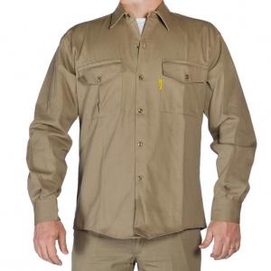 Tela grafa, color beige-Gaucho Camisa de trabajo beige 