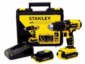 Stanley Taladro inalambrico 20V - 13mm Percutor Mandril autoajustable  2 bateria litio-Stanley Taladro inalambrico 20V - 13mm Percutor Mandril autoajustable  2