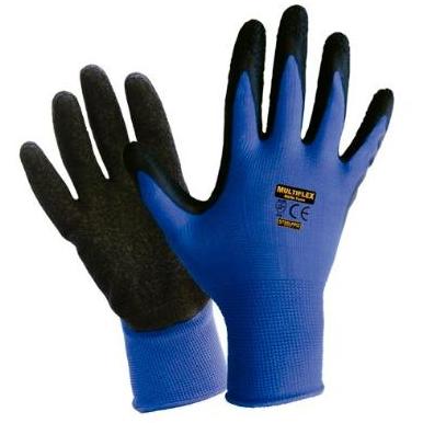 GUANTE NYLON LATEX RUGOSO-Steelpro  Multiflex azul rugoso